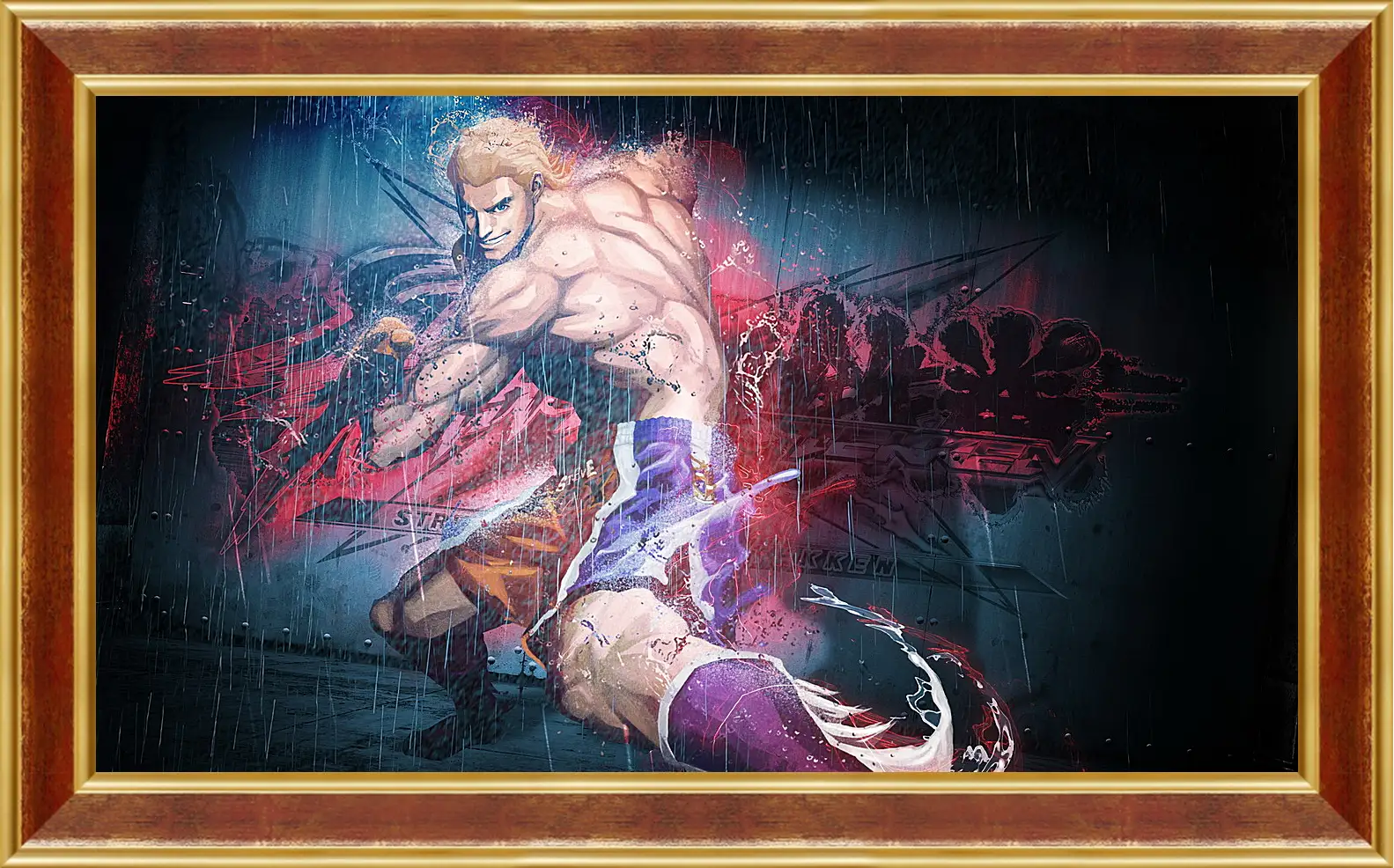 Картина в раме - street fighter x tekken, steve fox, rain
