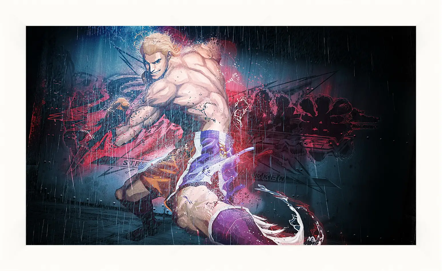 Картина в раме - street fighter x tekken, steve fox, rain
