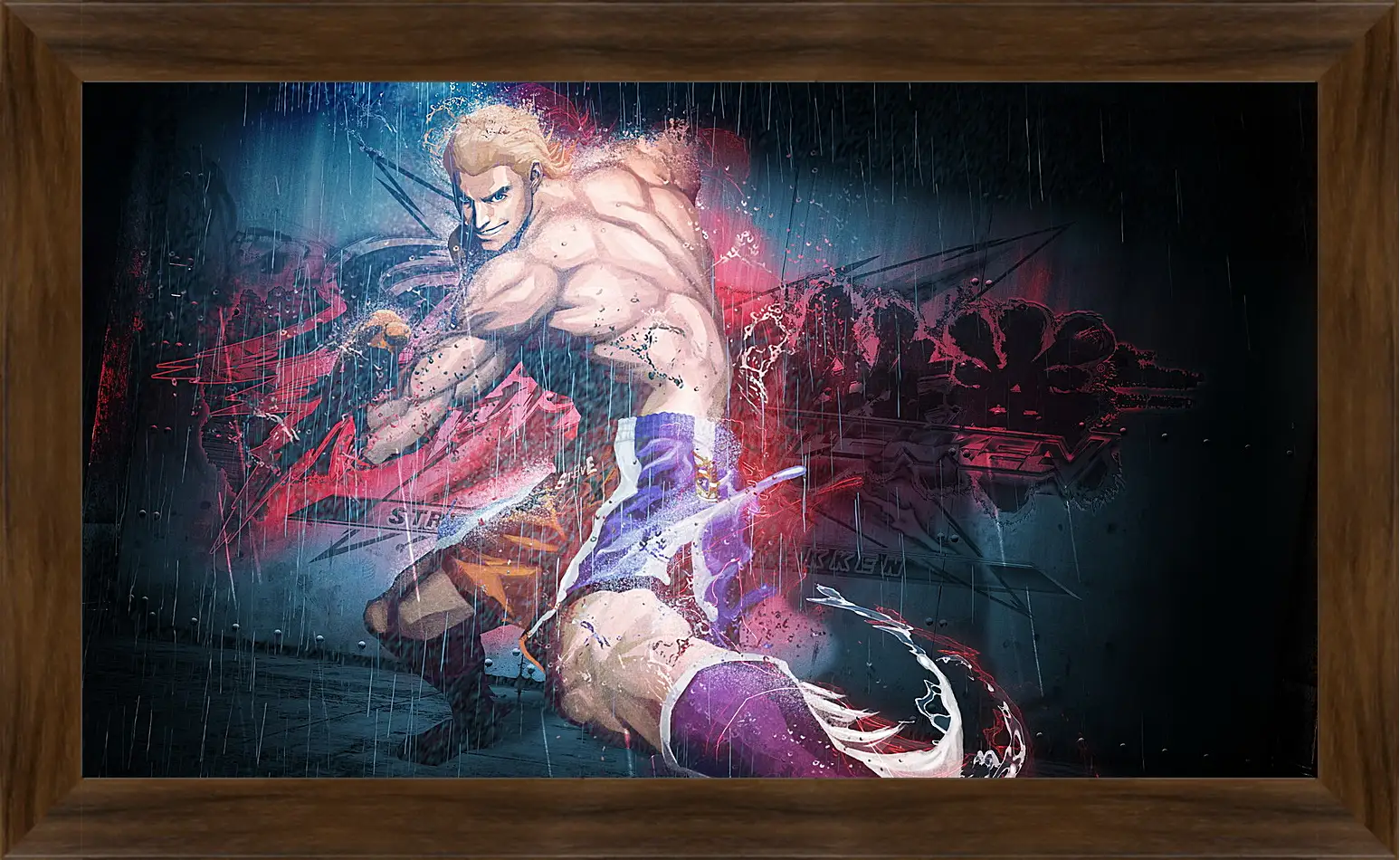 Картина в раме - street fighter x tekken, steve fox, rain
