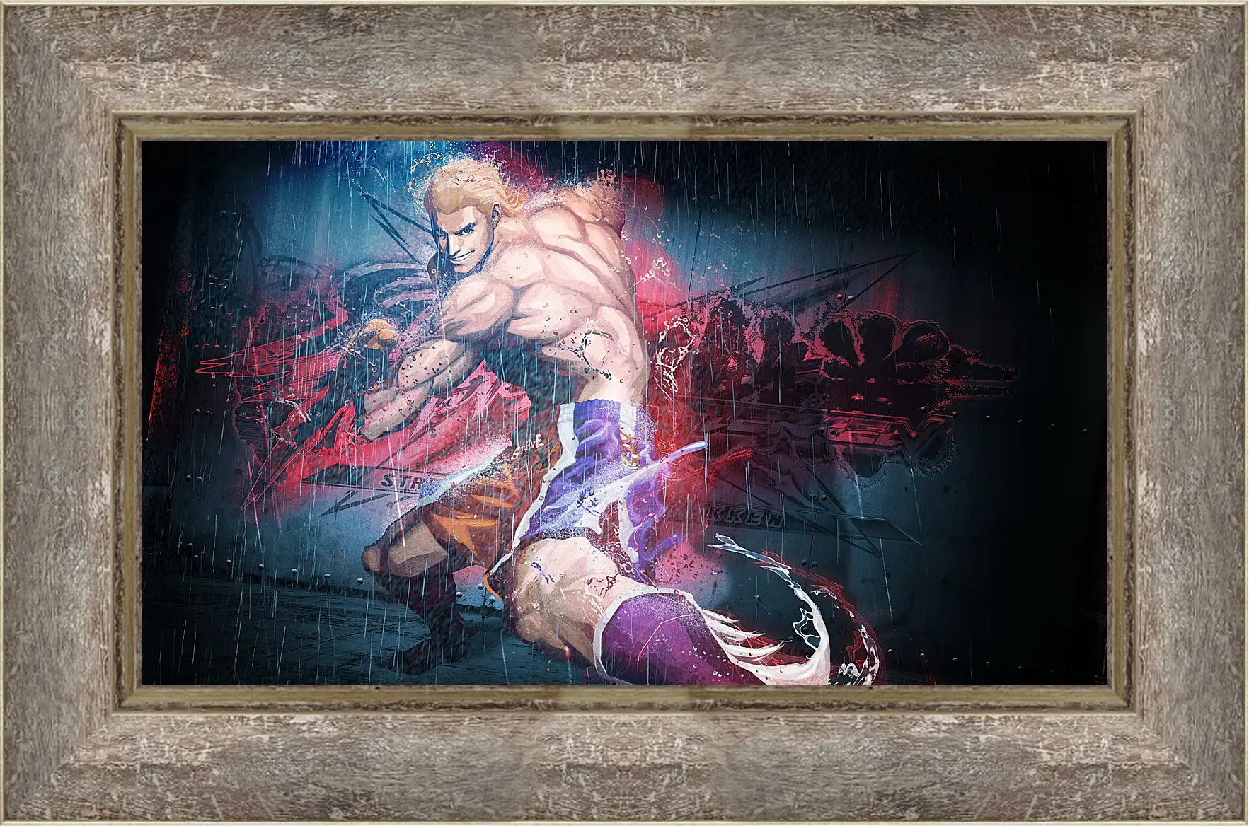 Картина в раме - street fighter x tekken, steve fox, rain
