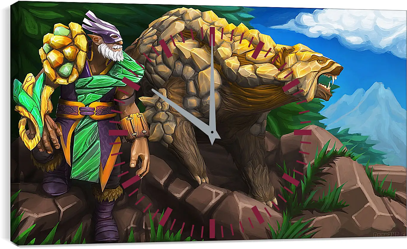 Часы картина - lone druid, dota 2, art
