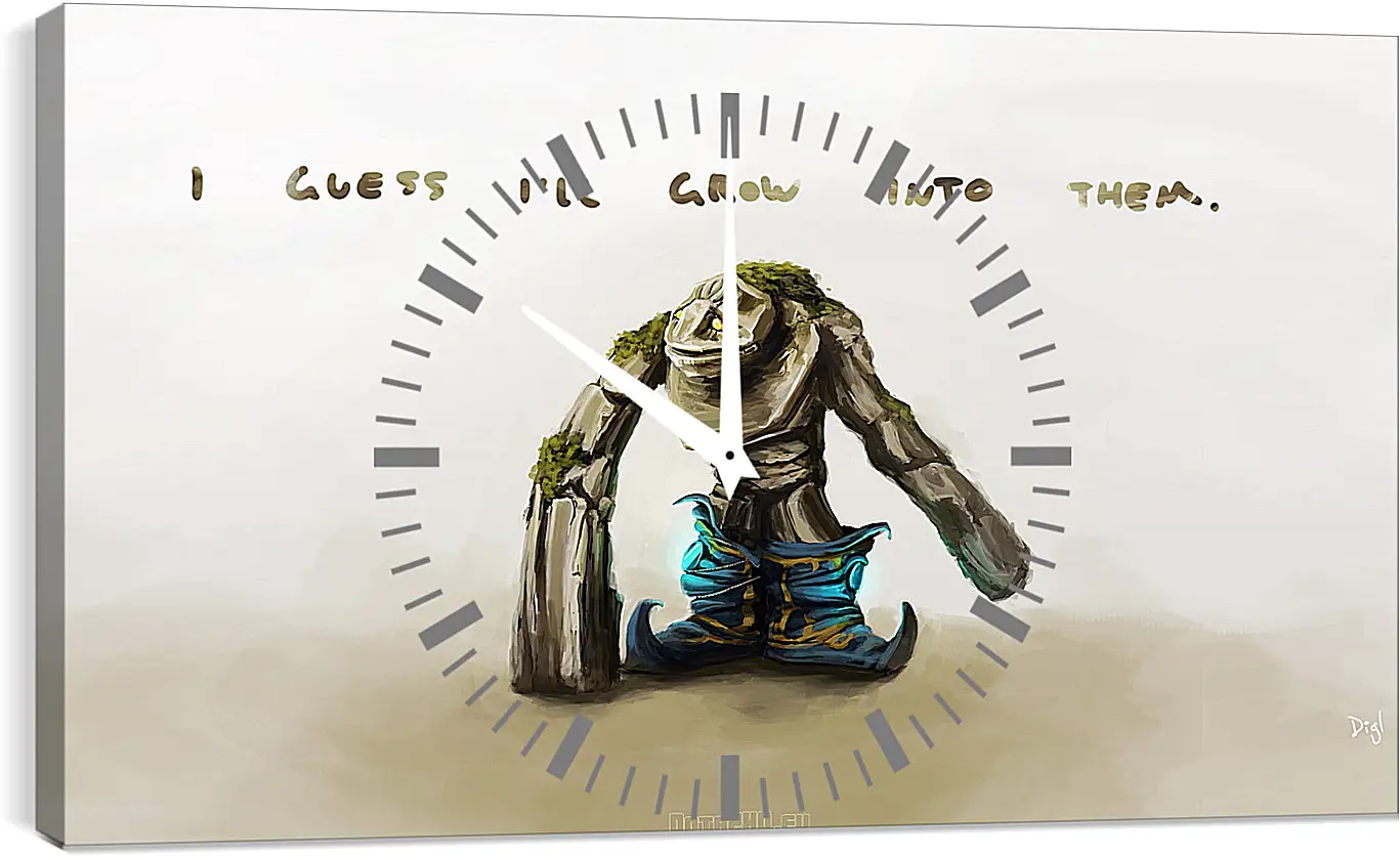 Часы картина - tiny, dota 2, art
