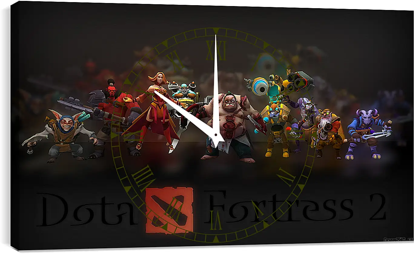 Часы картина - dota fortress 2, dota 2, art
