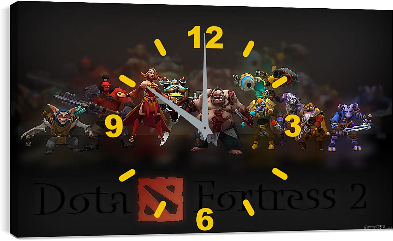Часы картина - dota fortress 2, dota 2, art
