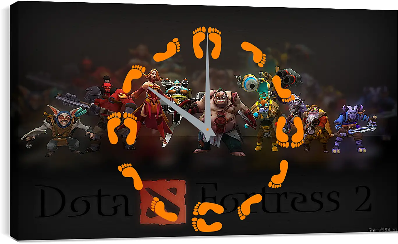 Часы картина - dota fortress 2, dota 2, art
