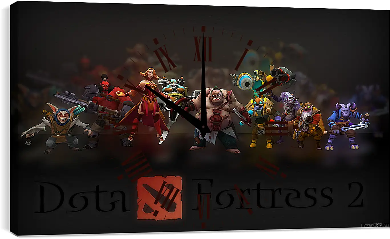 Часы картина - dota fortress 2, dota 2, art
