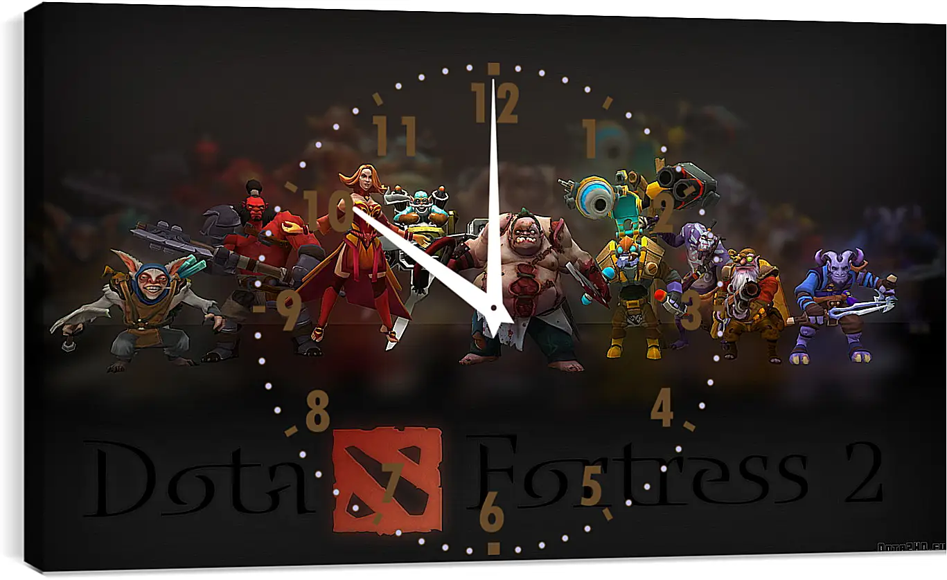 Часы картина - dota fortress 2, dota 2, art
