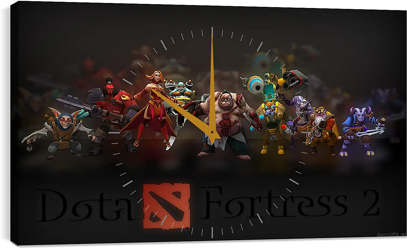 Часы картина - dota fortress 2, dota 2, art
