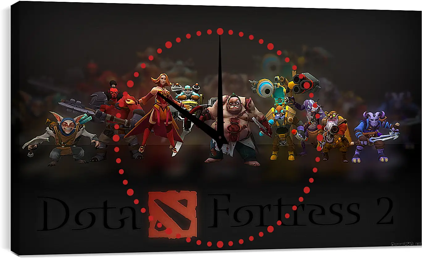 Часы картина - dota fortress 2, dota 2, art
