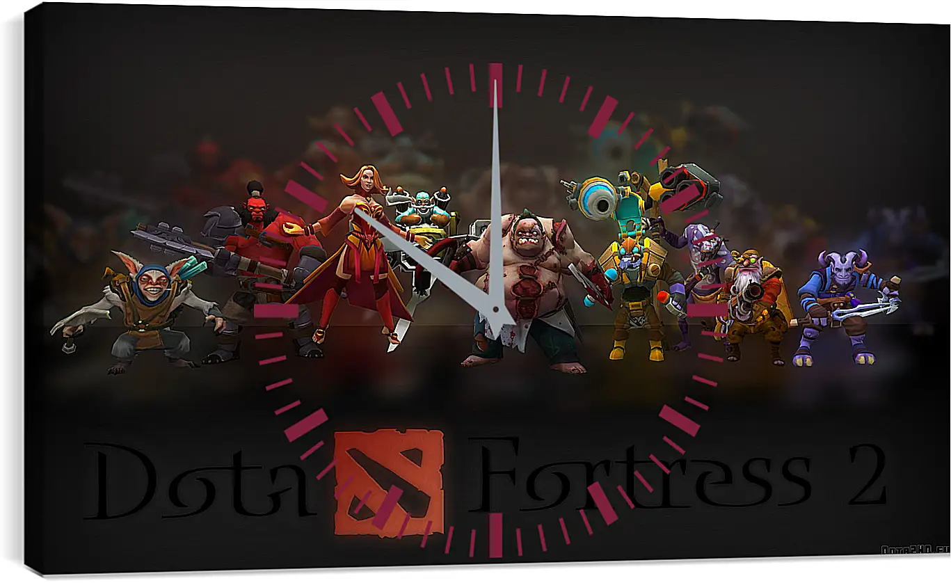 Часы картина - dota fortress 2, dota 2, art
