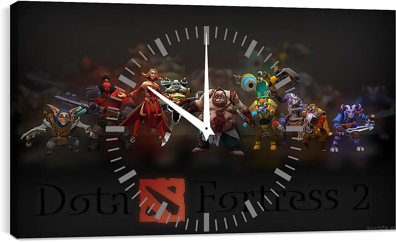 Часы картина - dota fortress 2, dota 2, art
