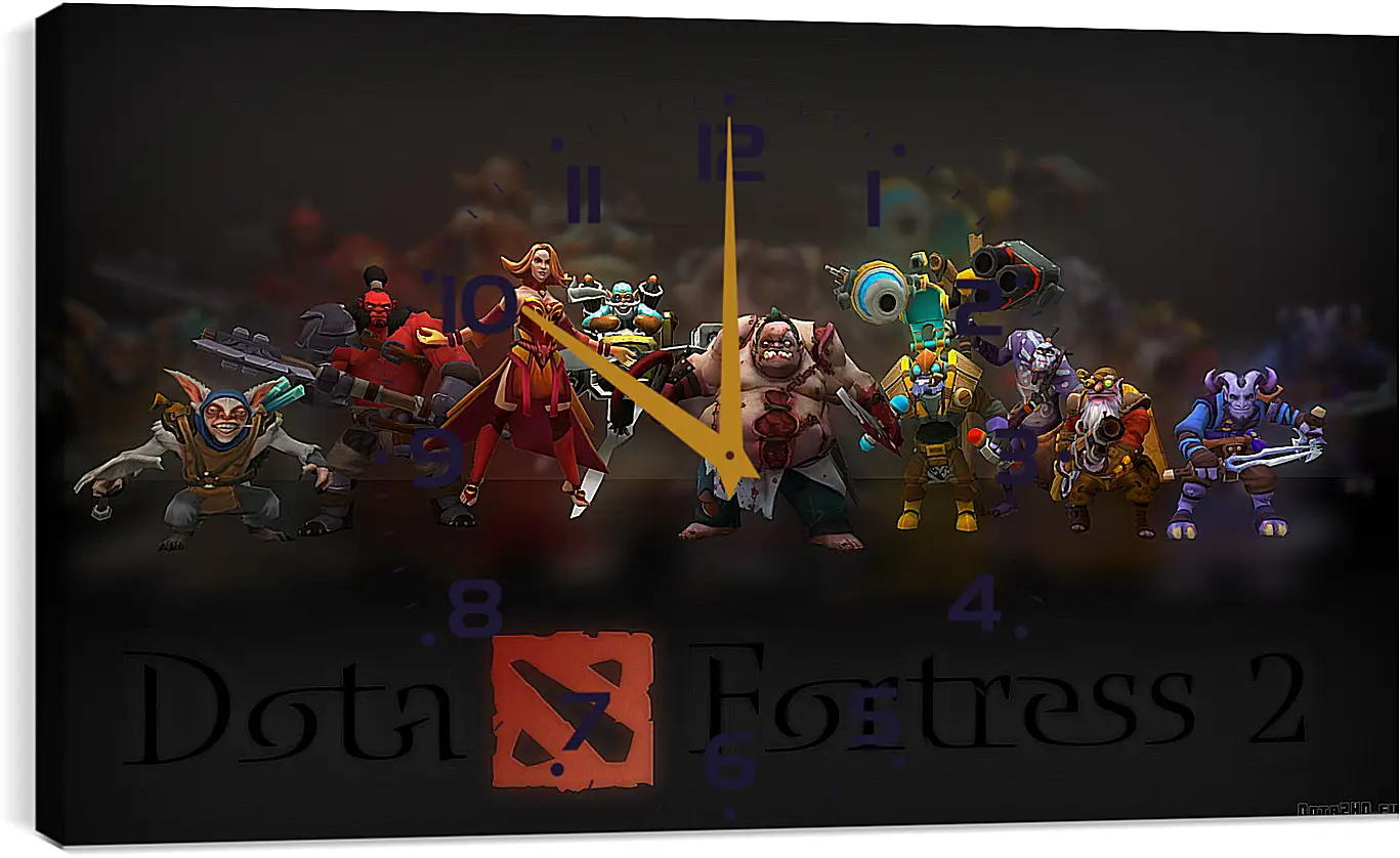 Часы картина - dota fortress 2, dota 2, art
