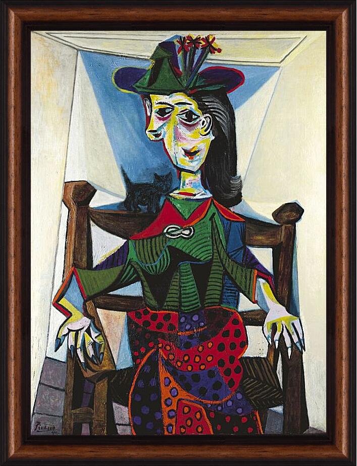 Картина в раме - Дора Маар с кошкой. Пабло Пикассо
