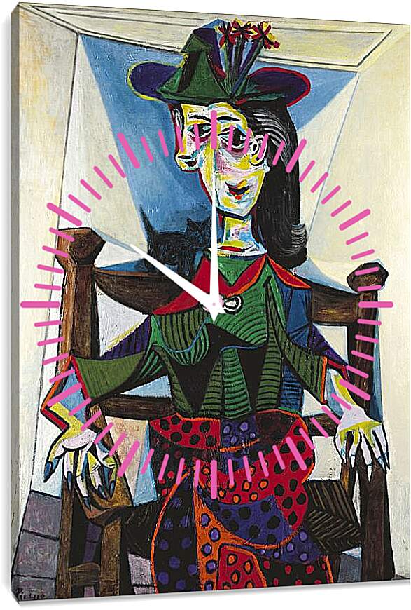 Часы картина - Дора Маар с кошкой. Пабло Пикассо
