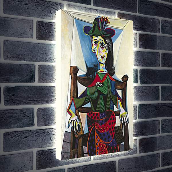 Лайтбокс световая панель - Дора Маар с кошкой. Пабло Пикассо
