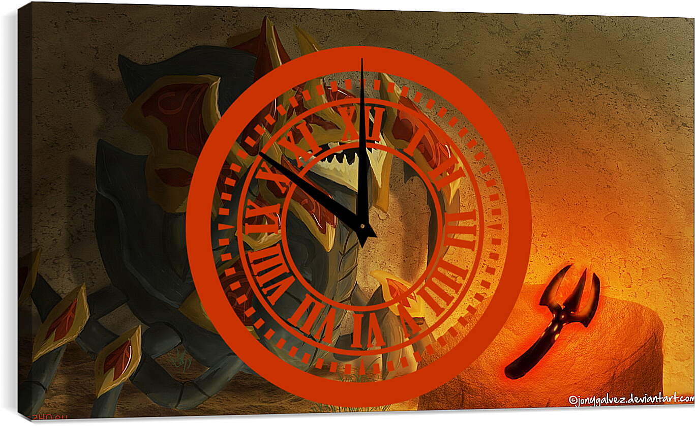 Часы картина - nyx assassin, dagon, hq art
