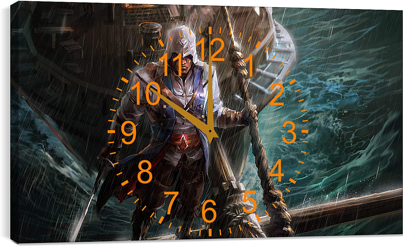 Часы картина - ship, beam, saber
