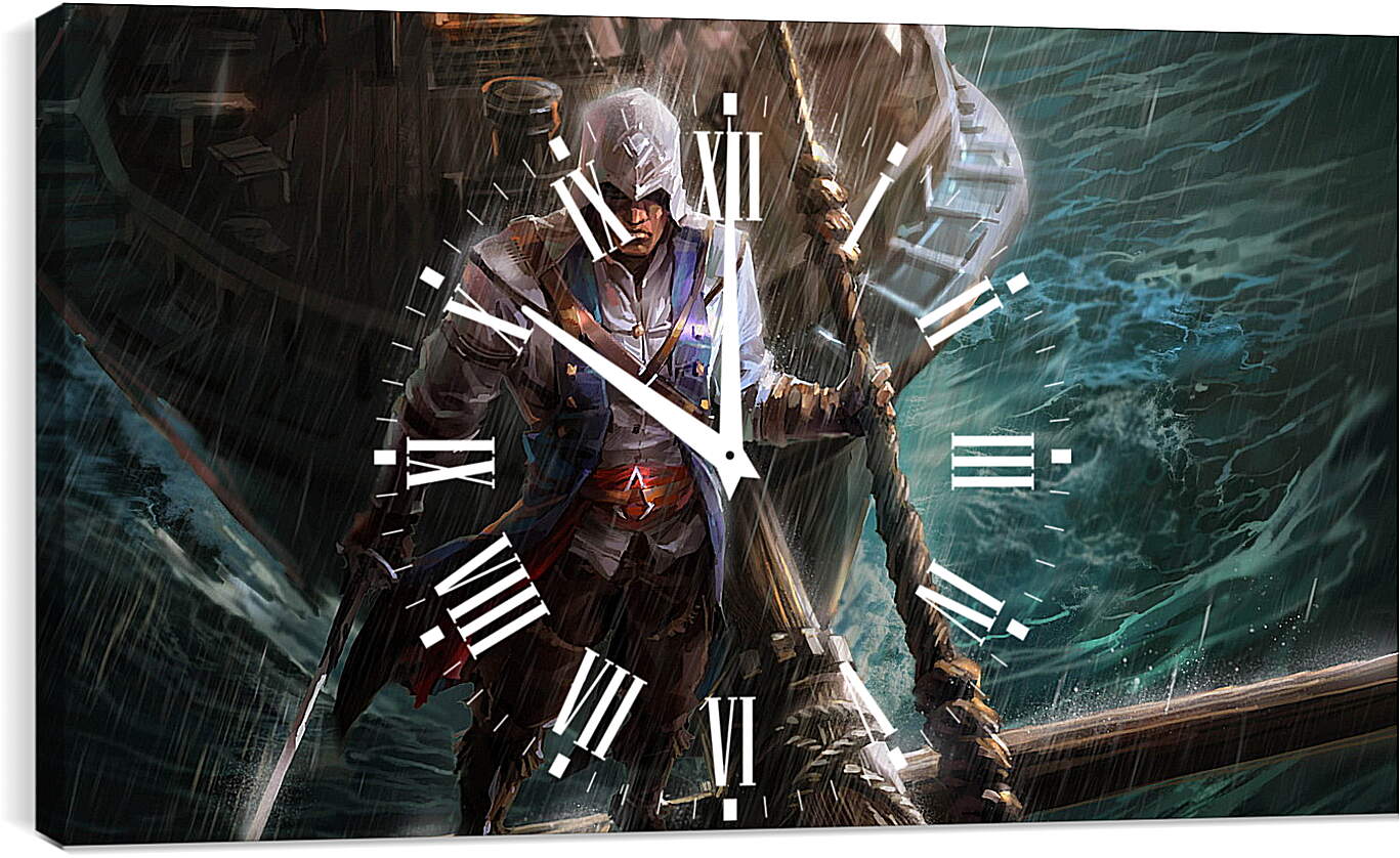 Часы картина - ship, beam, saber
