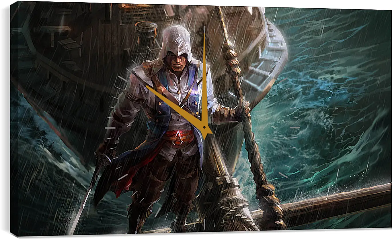 Часы картина - ship, beam, saber
