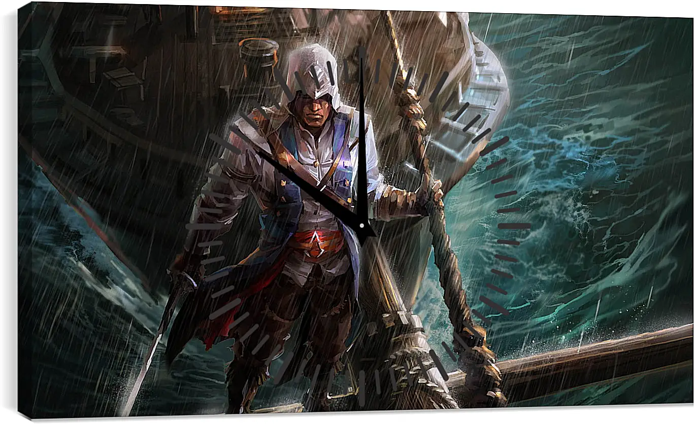 Часы картина - ship, beam, saber
