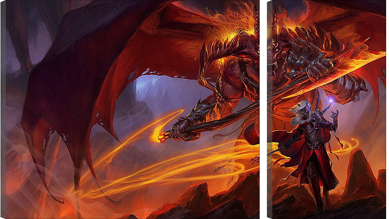 Модульная картина - sword coast legends, monster, demon
