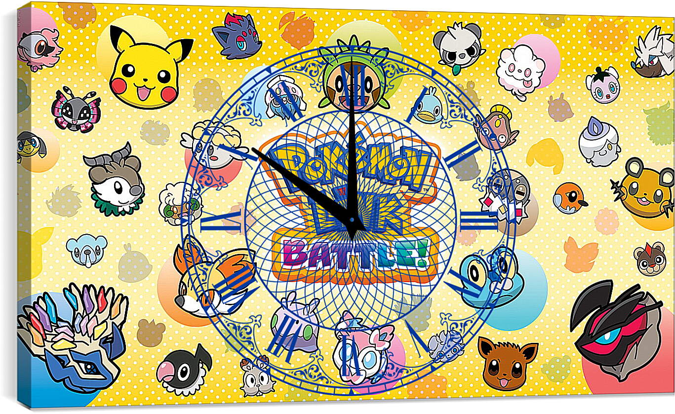 Часы картина - pokemon battle trozei, puzzle, new
