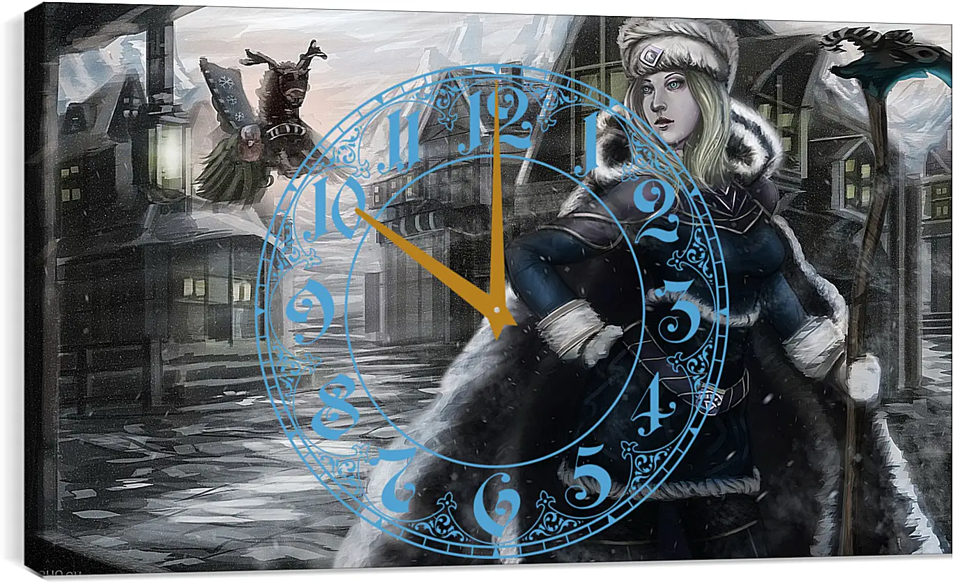 Часы картина - xmas rylai crestfall, dota 2, art
