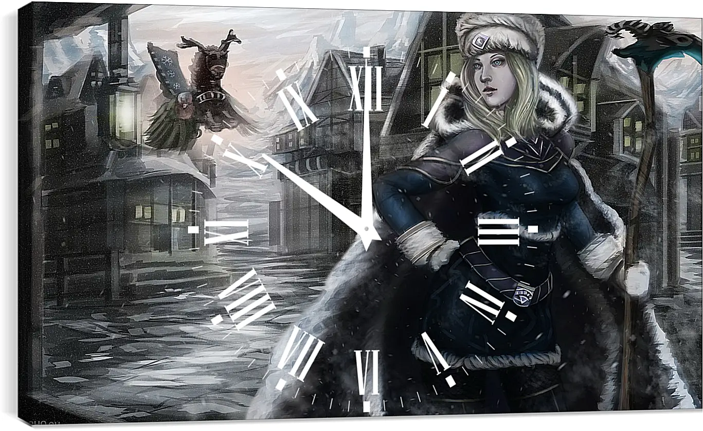 Часы картина - xmas rylai crestfall, dota 2, art

