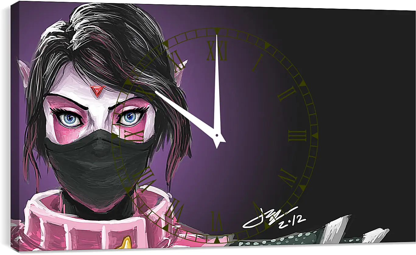 Часы картина - templar assassin, dota 2, art
