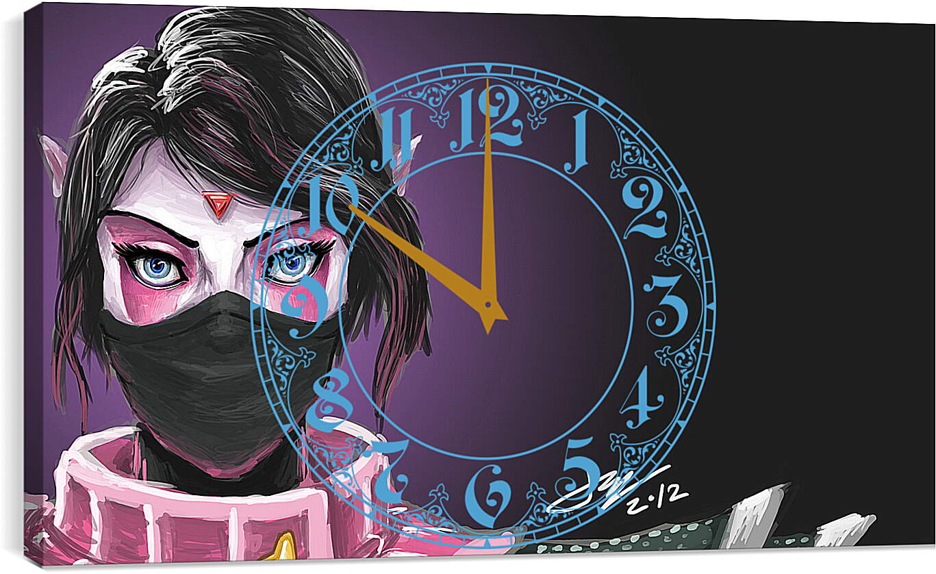Часы картина - templar assassin, dota 2, art
