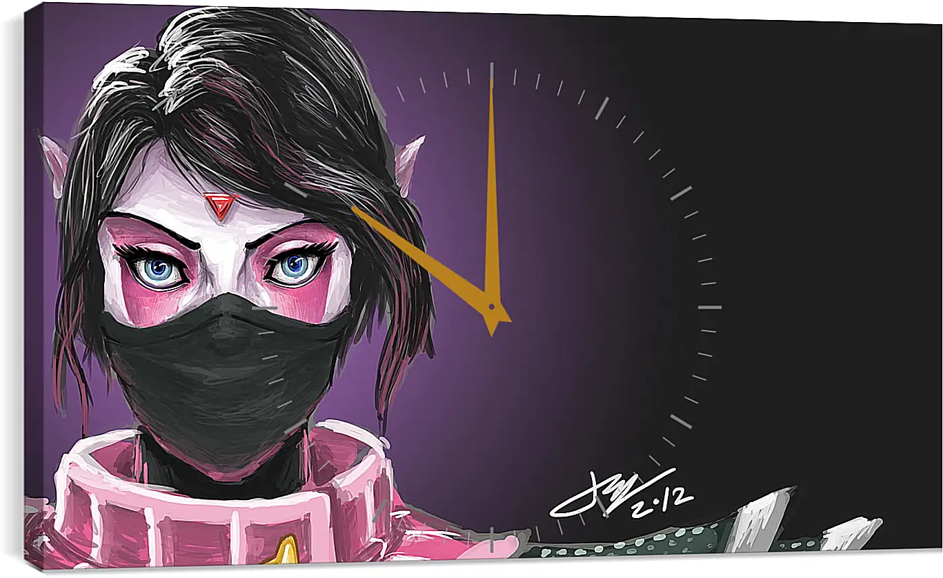 Часы картина - templar assassin, dota 2, art
