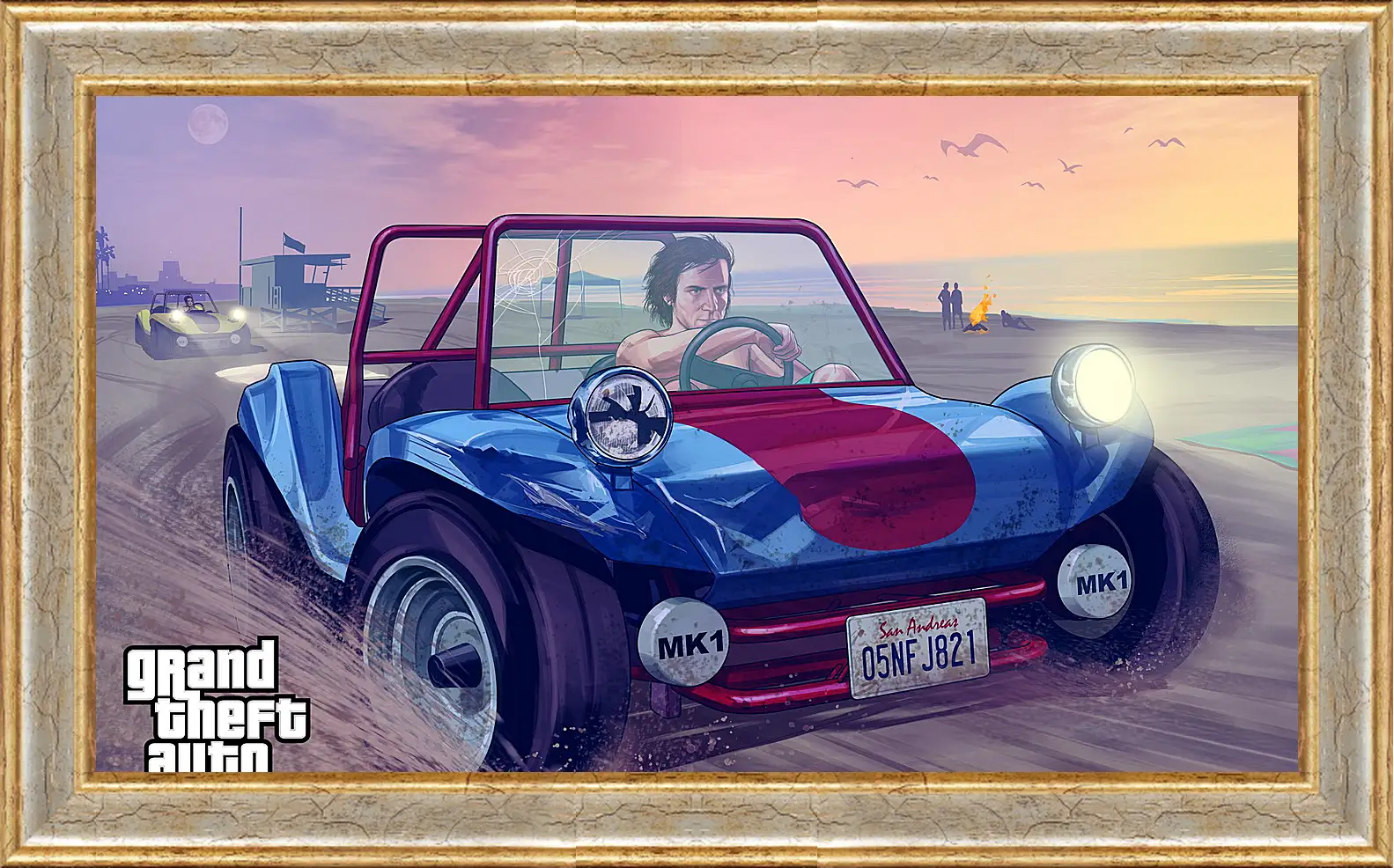 Картина в раме - grand theft auto v, gta online, beach
