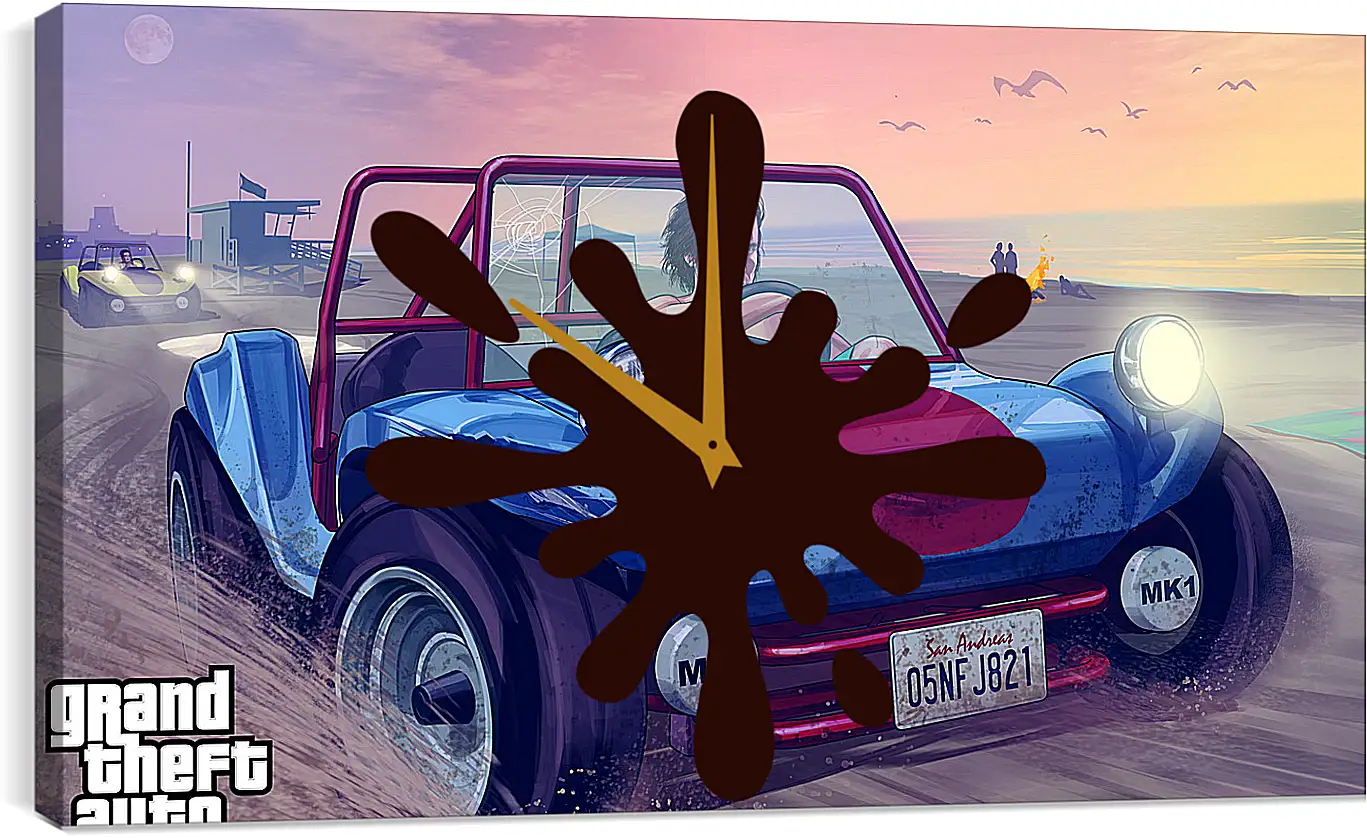 Часы картина - grand theft auto v, gta online, beach
