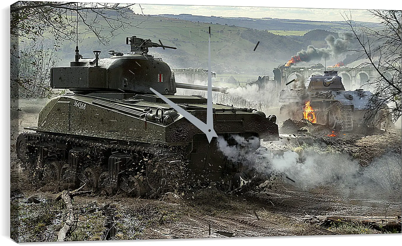 Часы картина - world of tanks, wargaming net, wot
