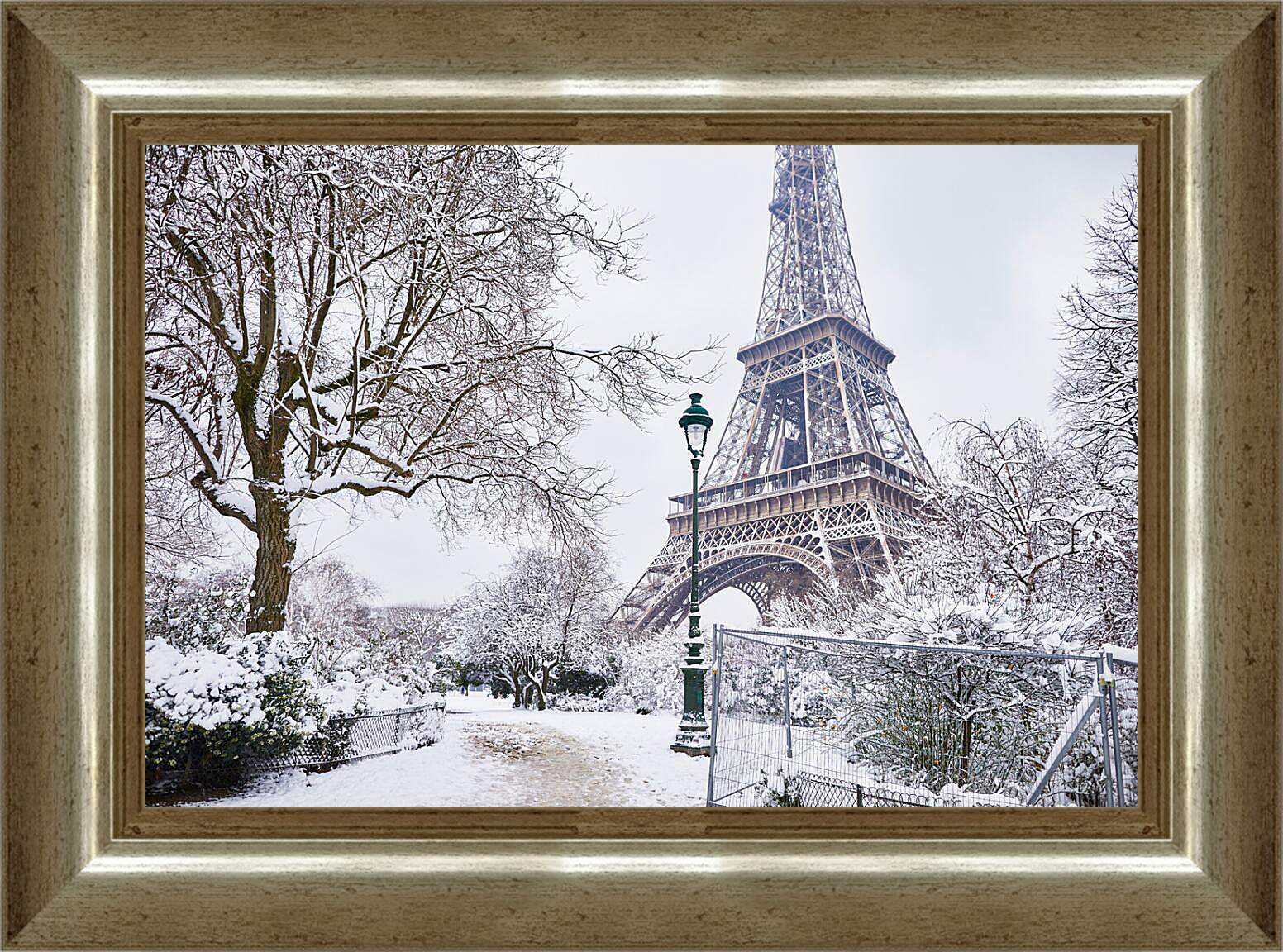 Картина в раме - Зима в Париже