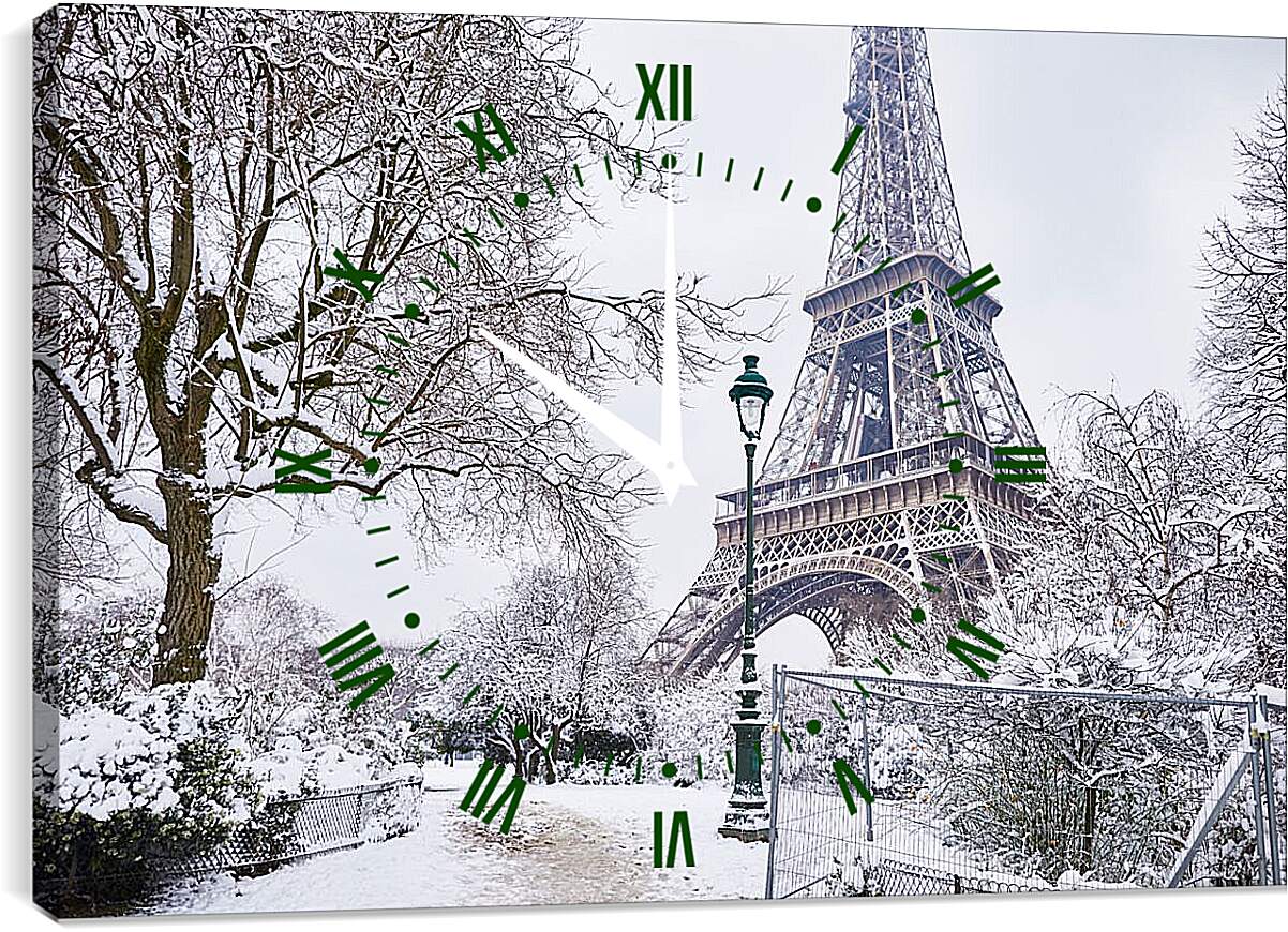 Часы картина - Зима в Париже