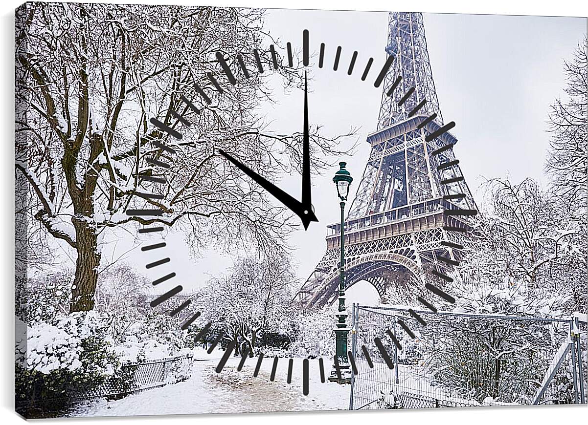 Часы картина - Зима в Париже