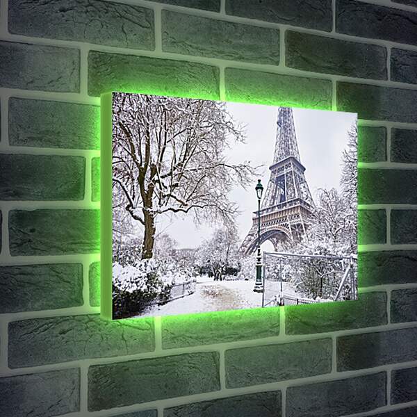 Лайтбокс световая панель - Зима в Париже