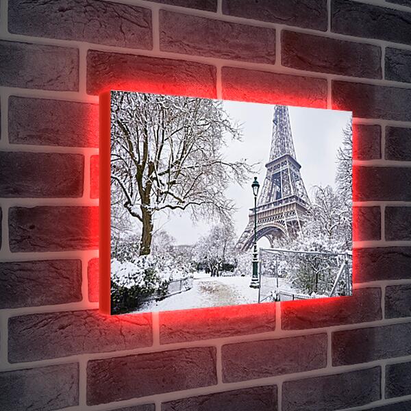 Лайтбокс световая панель - Зима в Париже