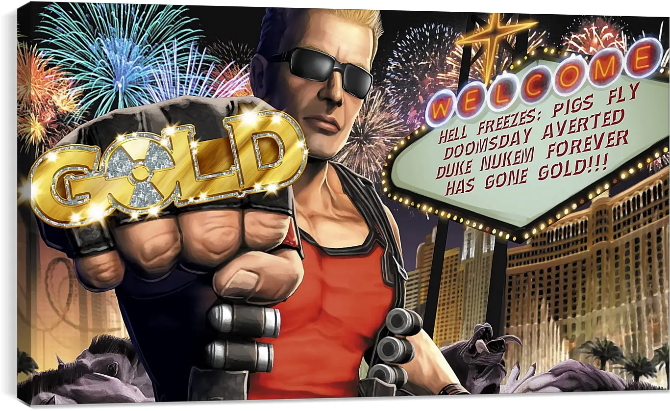 Постер и плакат - duke nukem, las vegas, fist
