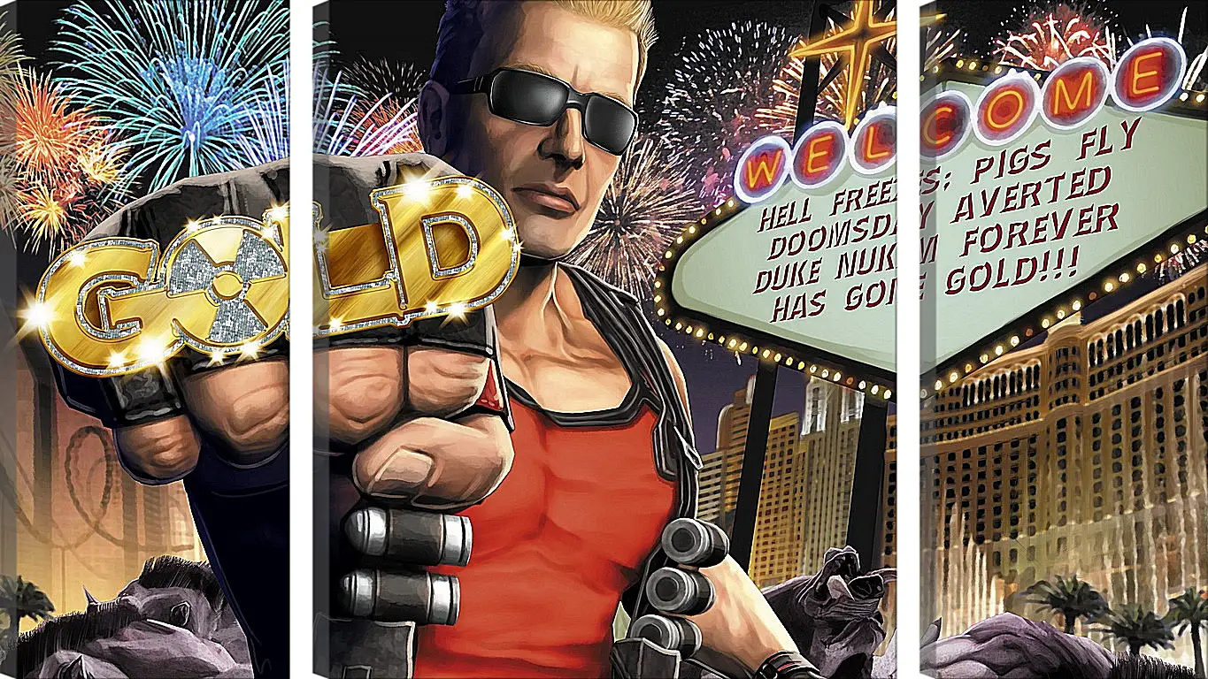 Модульная картина - duke nukem, las vegas, fist
