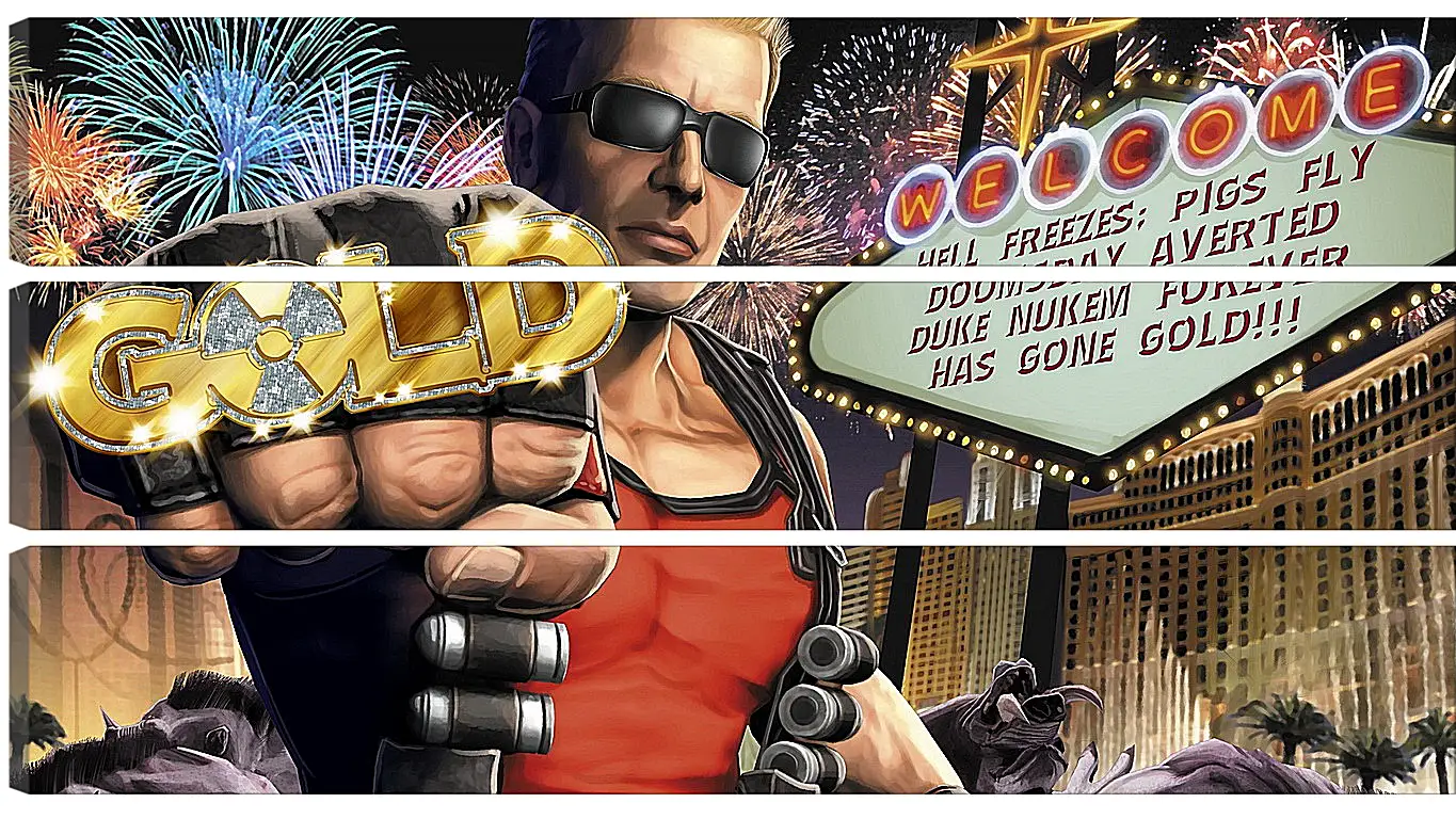 Модульная картина - duke nukem, las vegas, fist
