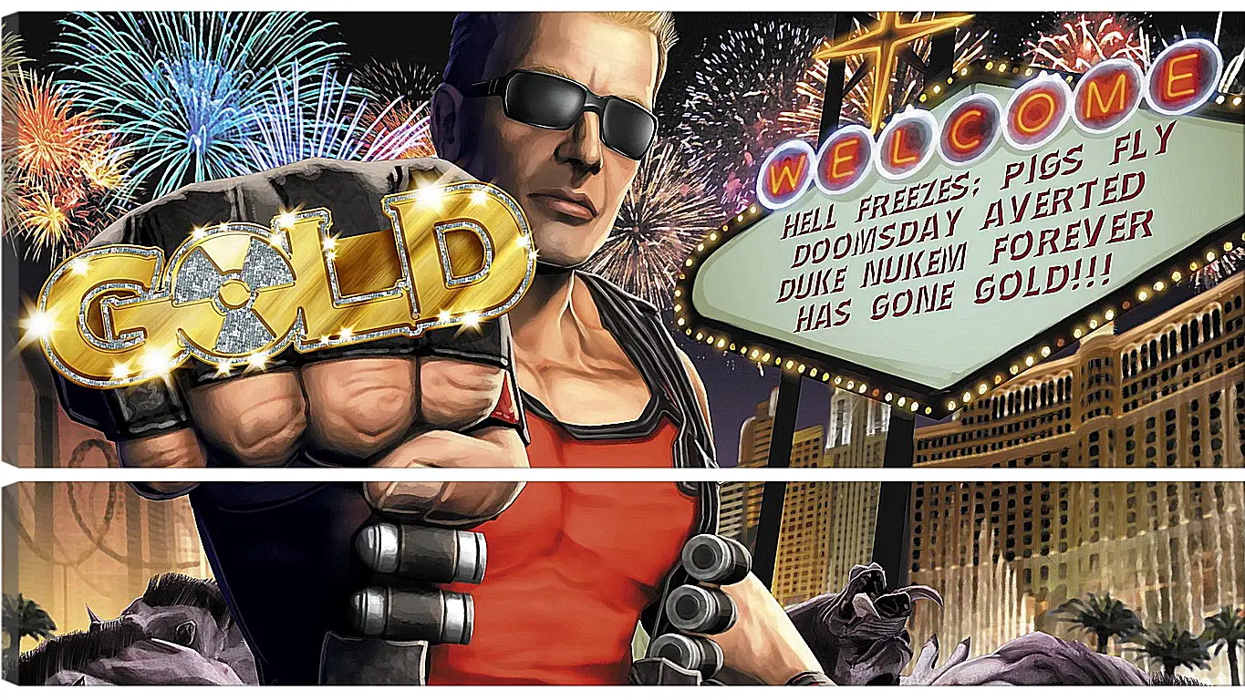 Модульная картина - duke nukem, las vegas, fist
