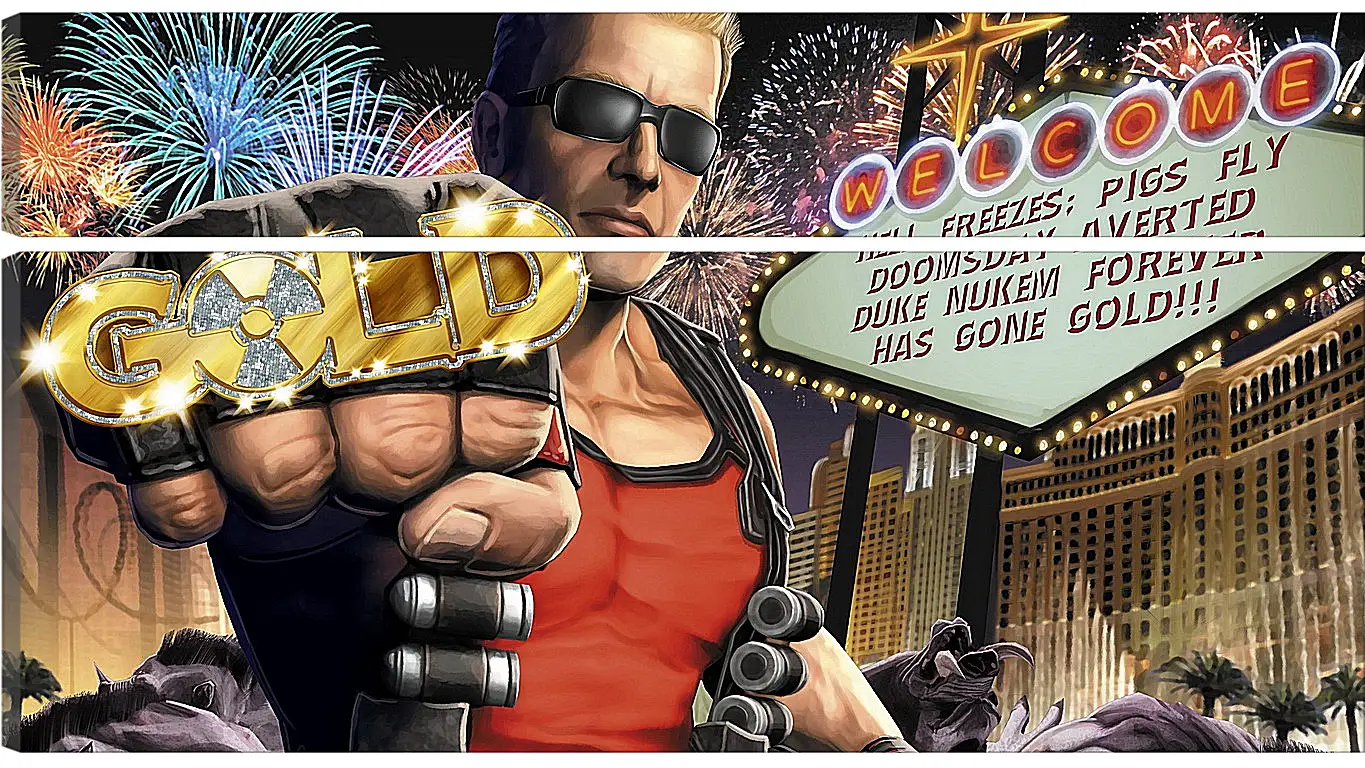 Модульная картина - duke nukem, las vegas, fist
