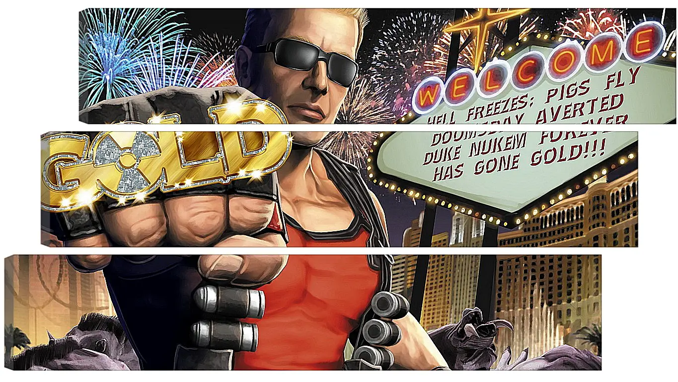 Модульная картина - duke nukem, las vegas, fist
