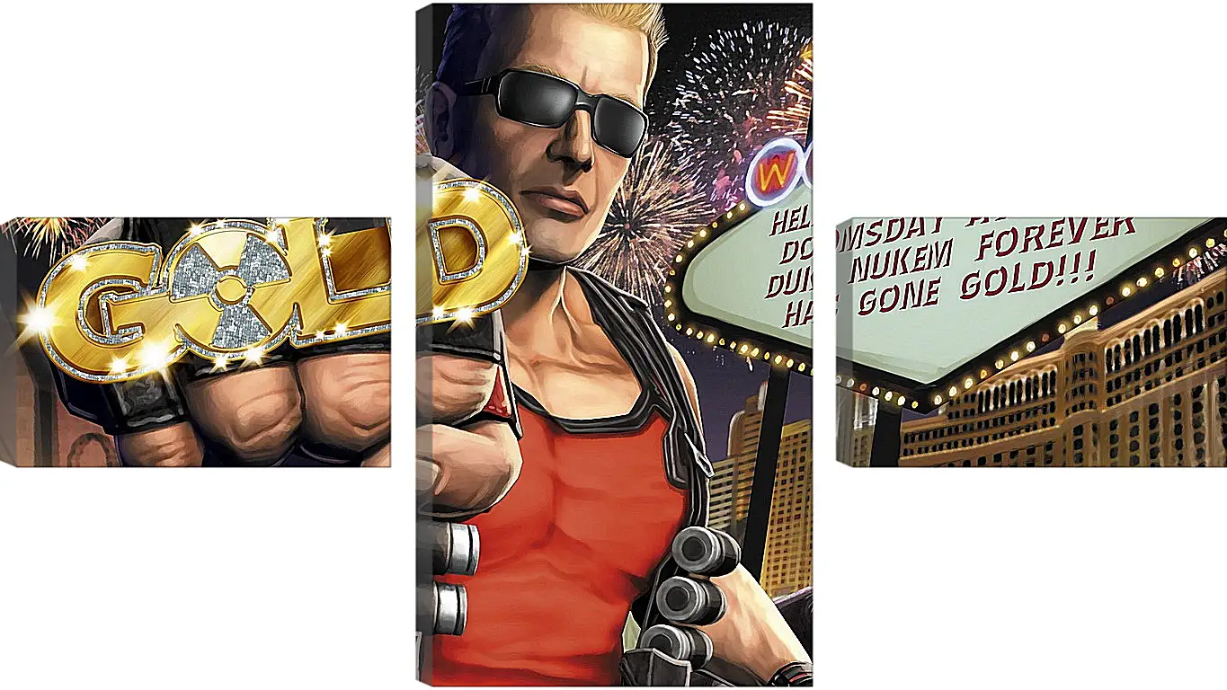 Модульная картина - duke nukem, las vegas, fist
