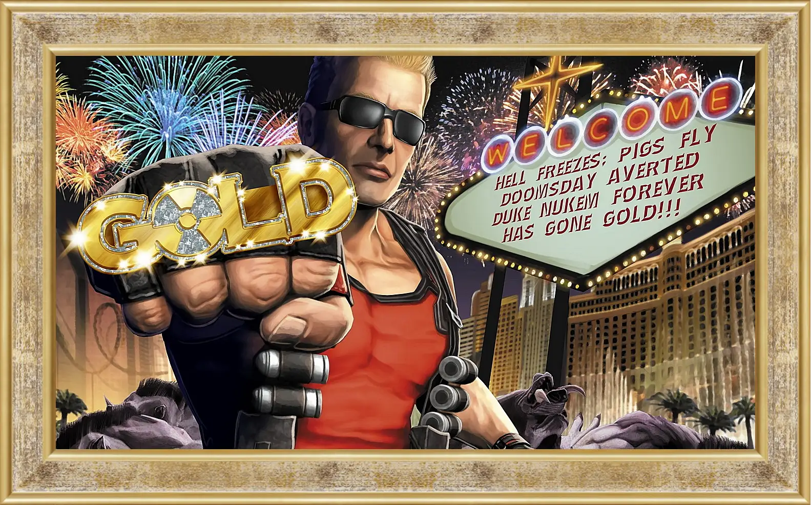 Картина в раме - duke nukem, las vegas, fist
