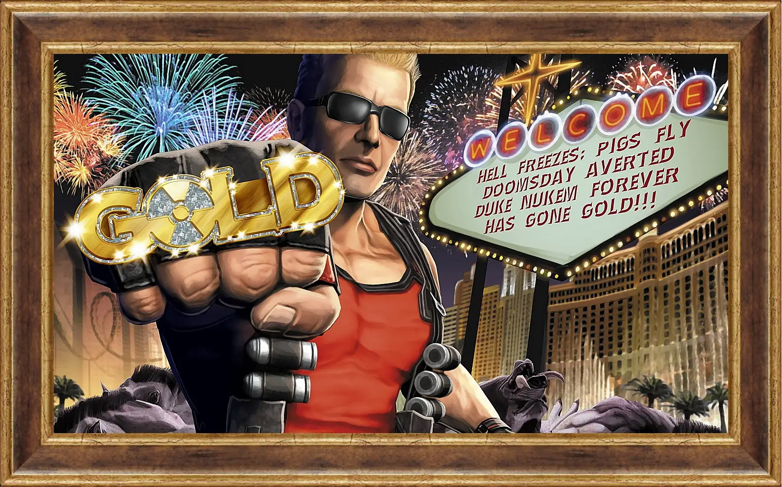 Картина в раме - duke nukem, las vegas, fist
