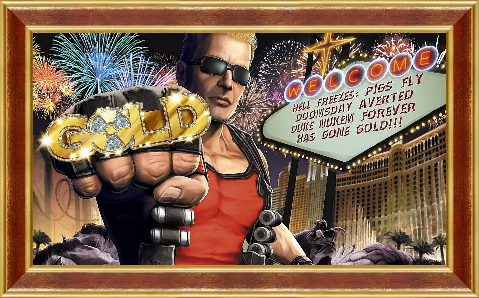 Картина в раме - duke nukem, las vegas, fist
