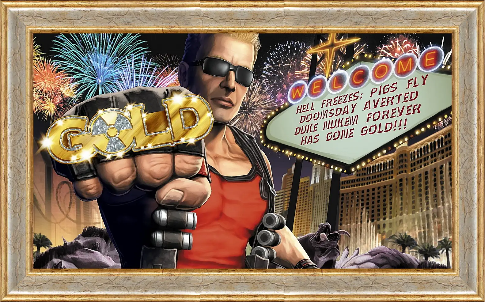 Картина в раме - duke nukem, las vegas, fist
